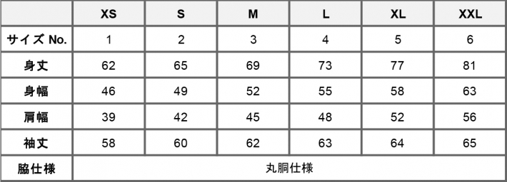 サイズ表