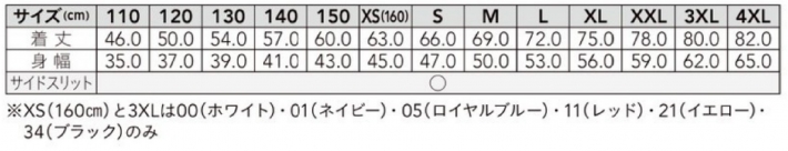 サイズ表
