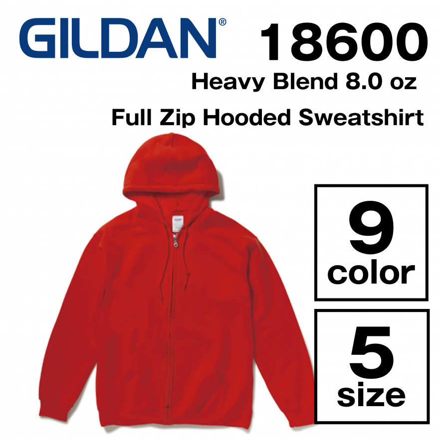 8.0oz ヘビーブレンドZIPパーカー