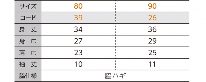 サイズ表