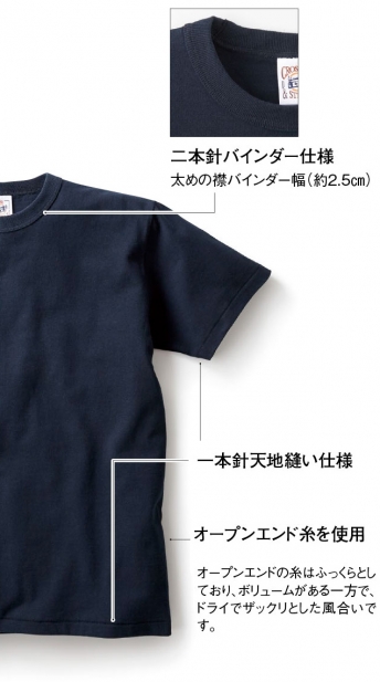 オープンエンド マックスウェイト バインダーネックTシャツ