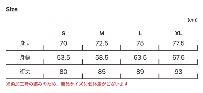 サイズ表