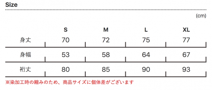 サイズ表