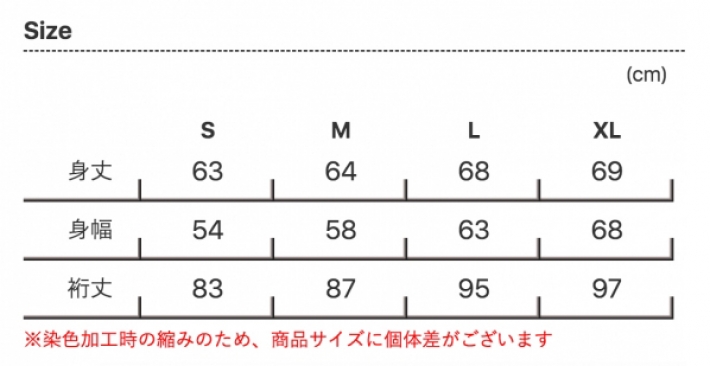 サイズ表