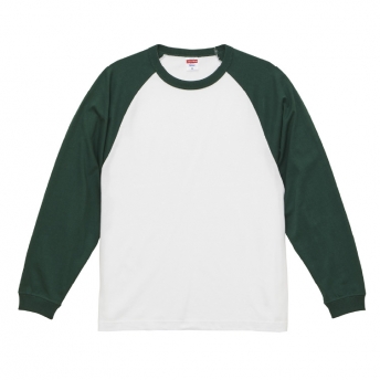 5.6オンス ラグラン ロングスリーブ Tシャツ(1.6インチリブ)