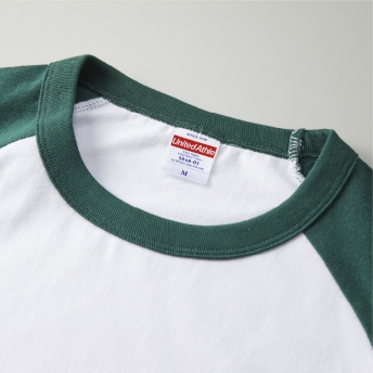 5.6オンス ラグラン ロングスリーブ Tシャツ(1.6インチリブ)