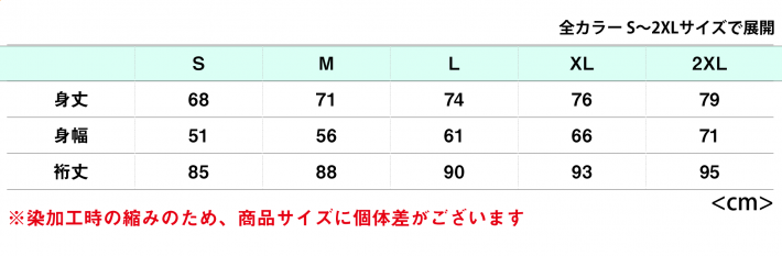 サイズ表
