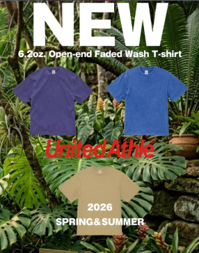 【ユナイテッドアスレ】6.2oz. Open-end Faded Wash T-shirt