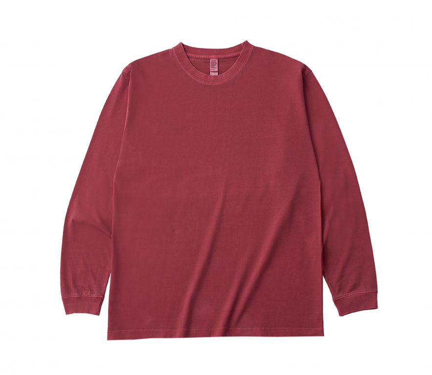 6.6オンス ロングスリーブガーメントダイTシャツ(1.6インチリブ)